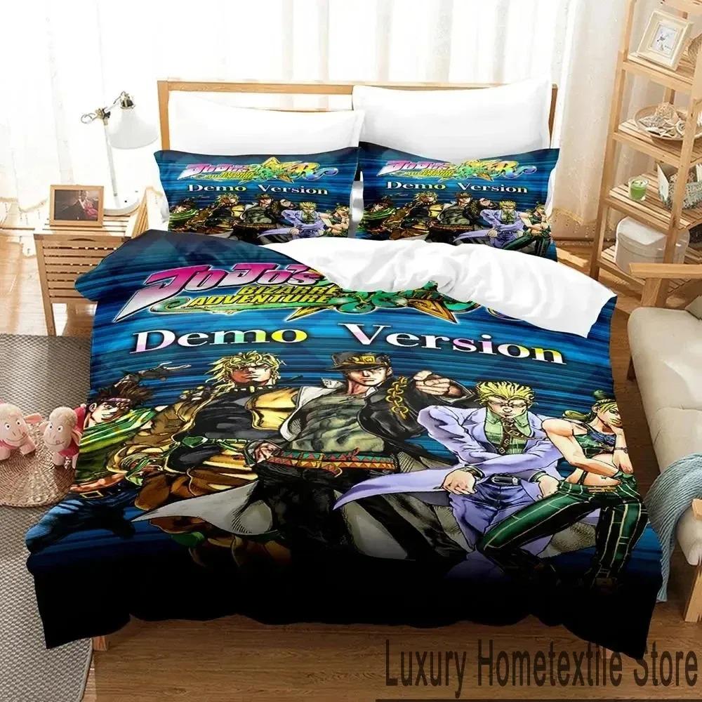 Аниме JoJo's Bizarre Adventure Комплект постельного белья Пододеяльник Наволочка Размер King Queen Мальчики Взрослый Одеяло