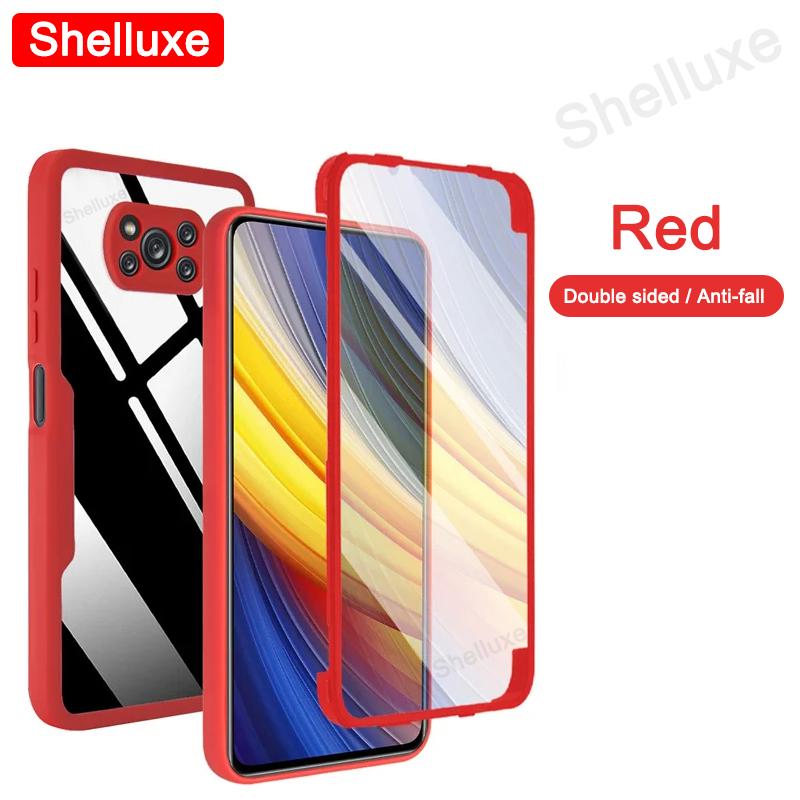 Прозрачный чехол Shelluxe на 360 градусов для всего корпуса (передняя + задняя часть) для Xiaomi POCO X3 Pro X3Pro X3NFC PocoX3 NFC Силиконовый двусторонний чехол для телефона
