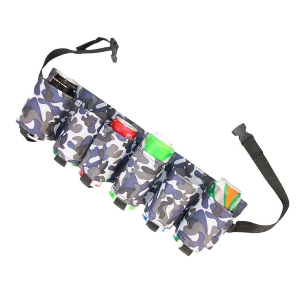 Camouflage Beverage Storage Fannypack 6 Pockets Beer Belt Holder Waist Pack Picnics