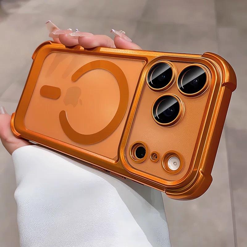 Подходит для чехла мобильного телефона iPhone17PRO, высококачественный матовый магнитный airbag с четырьмя углами, всесторонний противоударный Apple 16/15