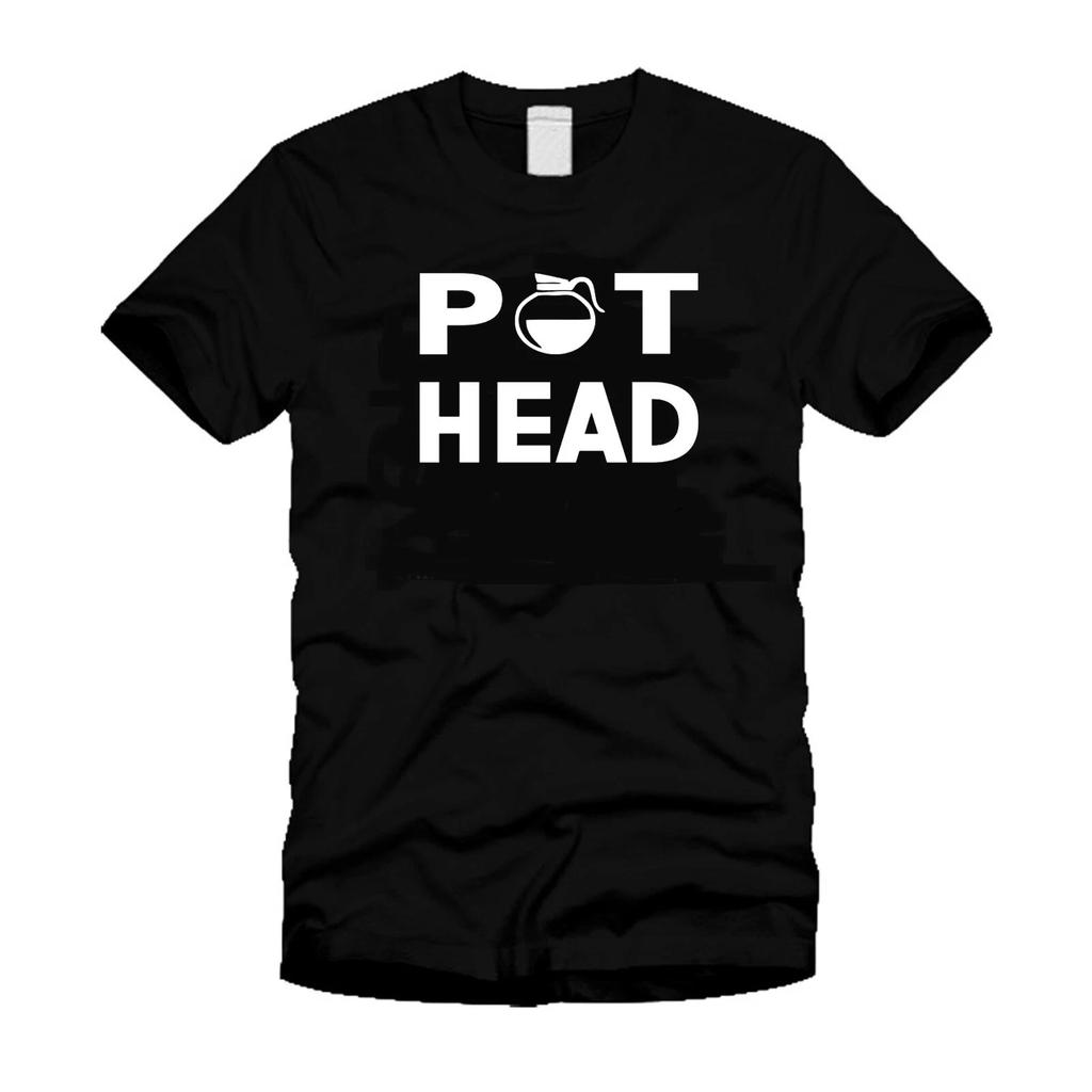 Pot Head Stylish Funny Coffee lovers Cool Black T-Shirt