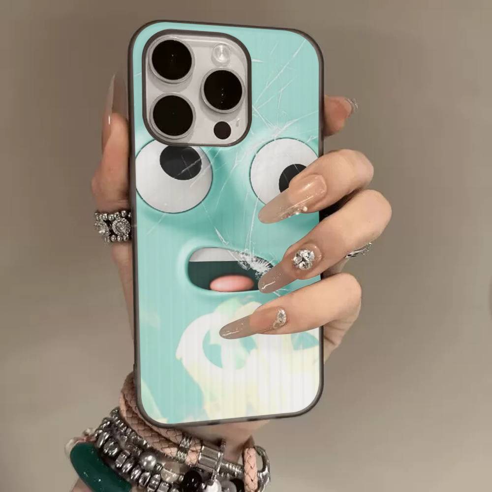 Забавное лицо Для IPhone 17 16 15 14 13 12 11 Pro Max Plus Pro Прозрачный Чехол для Телефона Нескользящий Корпус