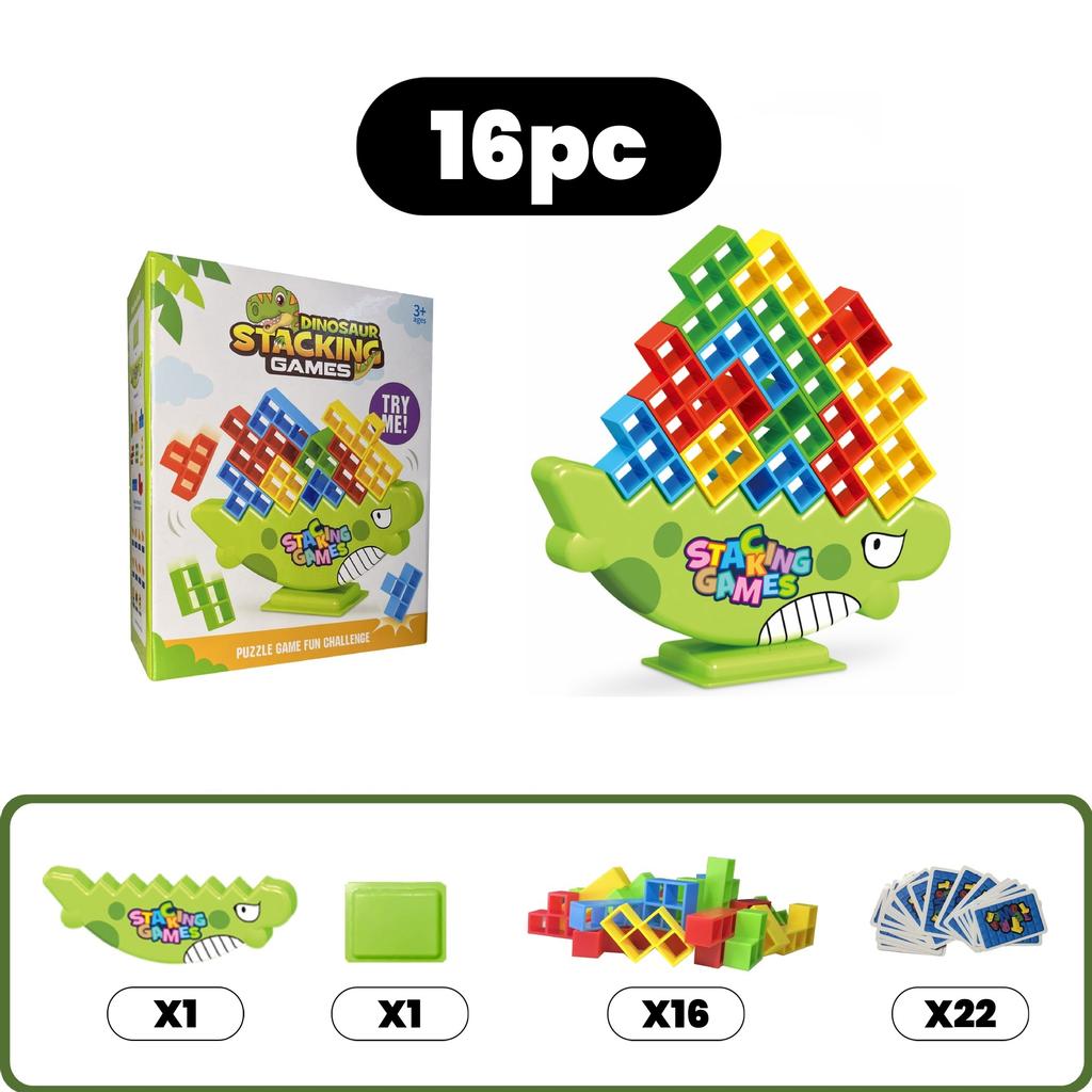 Игра на складывание Динозавр строительные блоки игра для вечеринки игрушка Сложенный высоко Тетрис блок Настольный блок баланса Сложенная головоломка Настольная игра