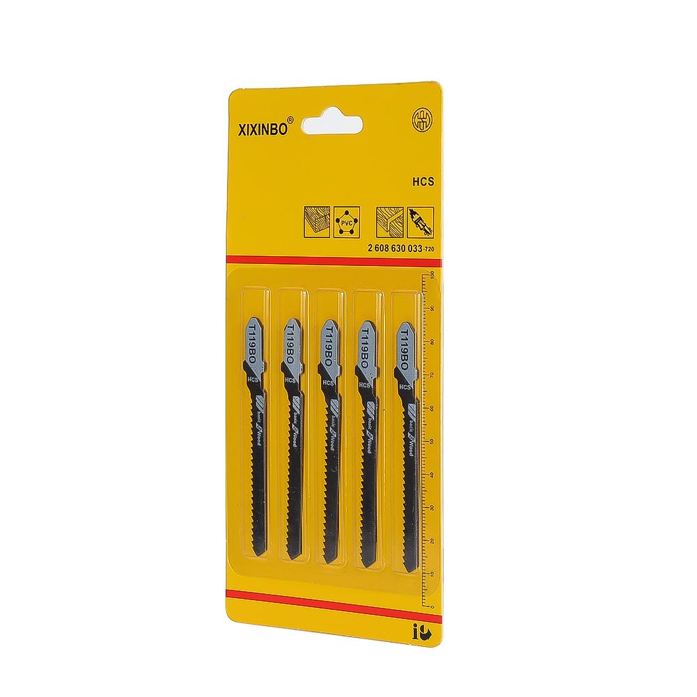 T119BO Пилки для лобзика с Т-образным хвостовиком для резки дерева, набор из 5 шт., 12 зубьев на дюйм