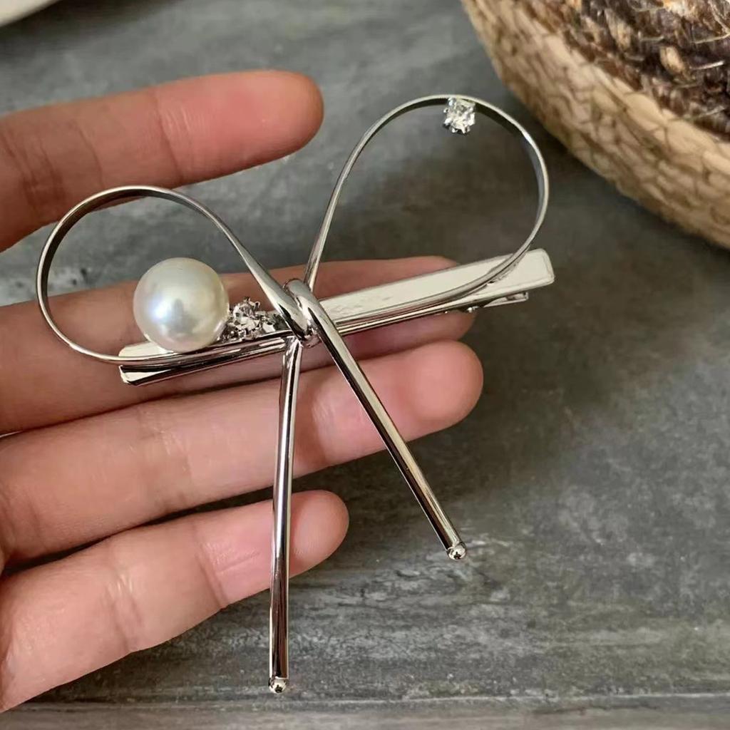 Electroplate Bowknot Hair Clip Metal Hair Clip Korean Hairpin Female Side Clip Cute Hair Decors Women Fashion Barrettes