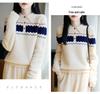 Women's Color-Block Jacquard Wool Sweater - New 2025 Autumn/Winter Cashmere Knit Top