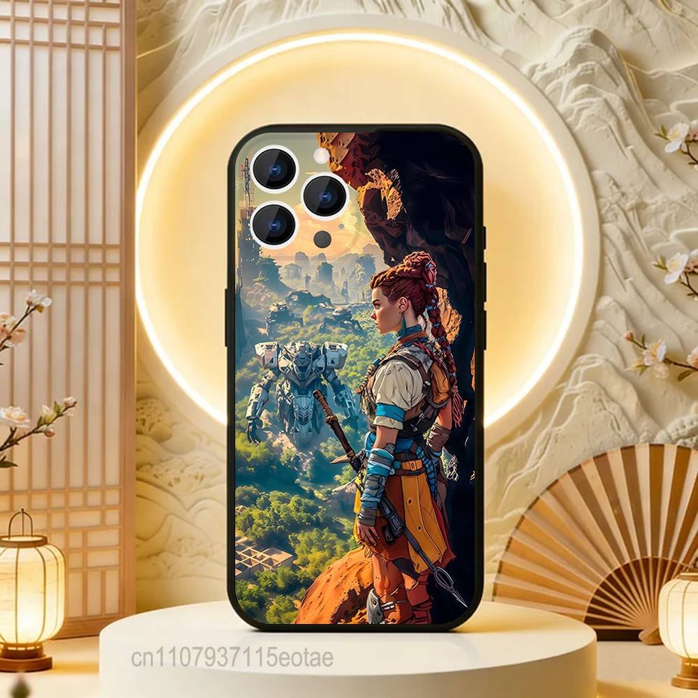 Чехол для телефона Aloy H-Horizon Z-Zero dawn Для iPhone 17,16,15,14,13,12,11,Pro,Max,Plus,E,Air,Mini Защитный Черный Чехол