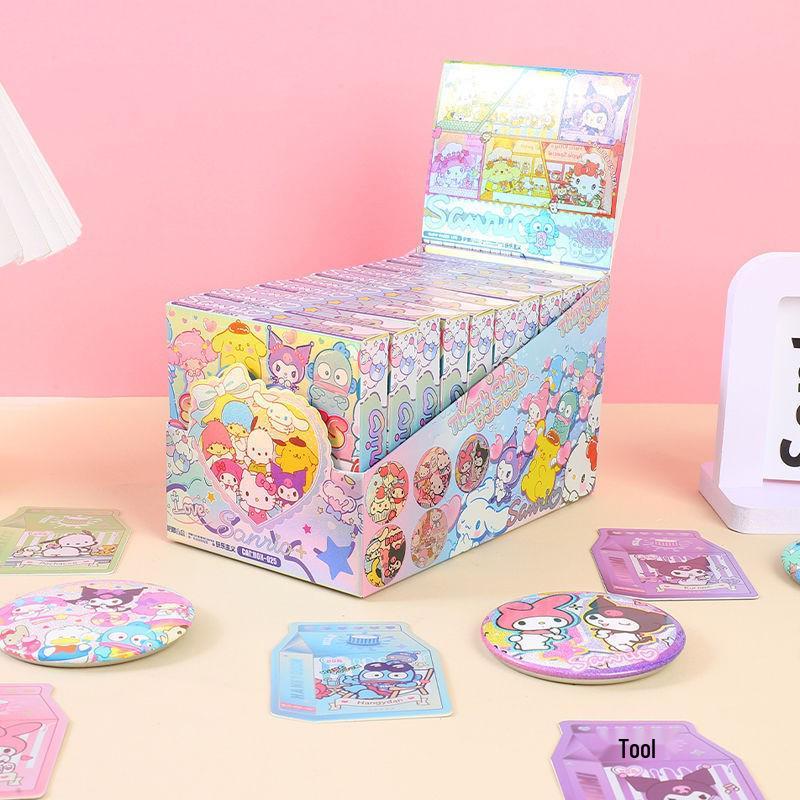 Anime LABUBU Fanmade 75MM Blind Box Button Badge - Double Flash Tinplate Laser Design