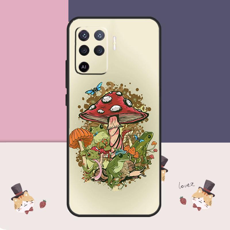 Cottagecore Frog Aesthetic Case For Oppo A76 A96 A16 A60 A98 A58 A78 A18 A38 A80 A40 A77 A57 A17 A74 A54 A94 A15 A5 Pro