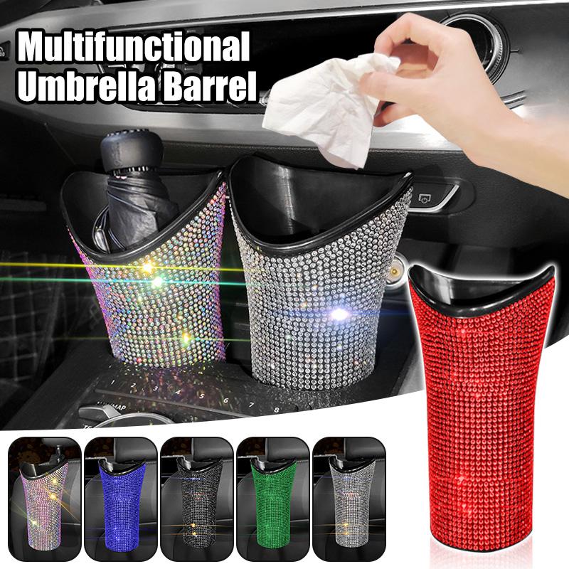 Блестящий автомобильный держатель для зонта со стразами, водостойкая коробка для хранения, складной органайзер для зонтов, универсальные автоинструменты для автомобиля