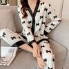 Spring Autumn Comfortable Letter Pattern Women Pyjamas Home Suit Fashion Thin Long Sleeve Set Pajamas
