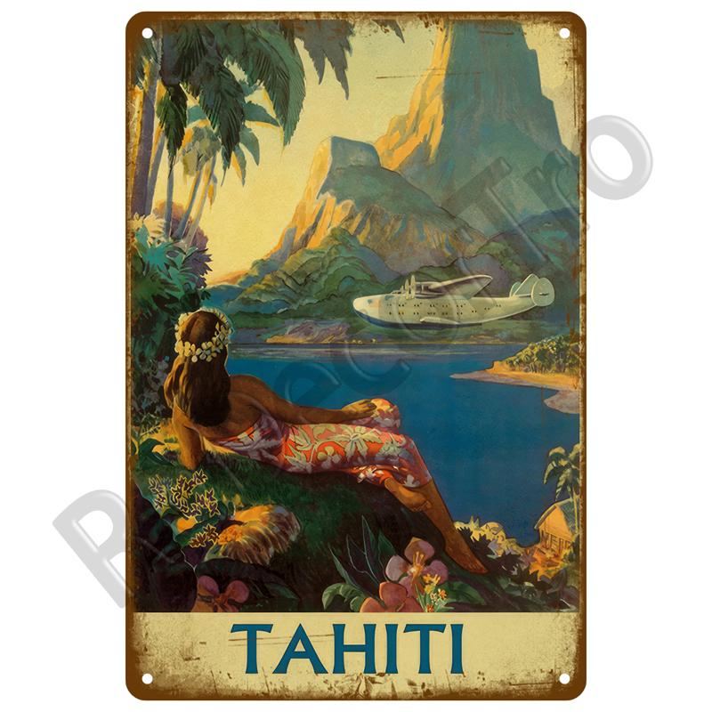 Винтажные летние пляжные металлические вывески, знаменитый городской пейзаж, постер, жестяная вывеска, ретро настенный художественный декор для гостиной, дома, на берегу моря