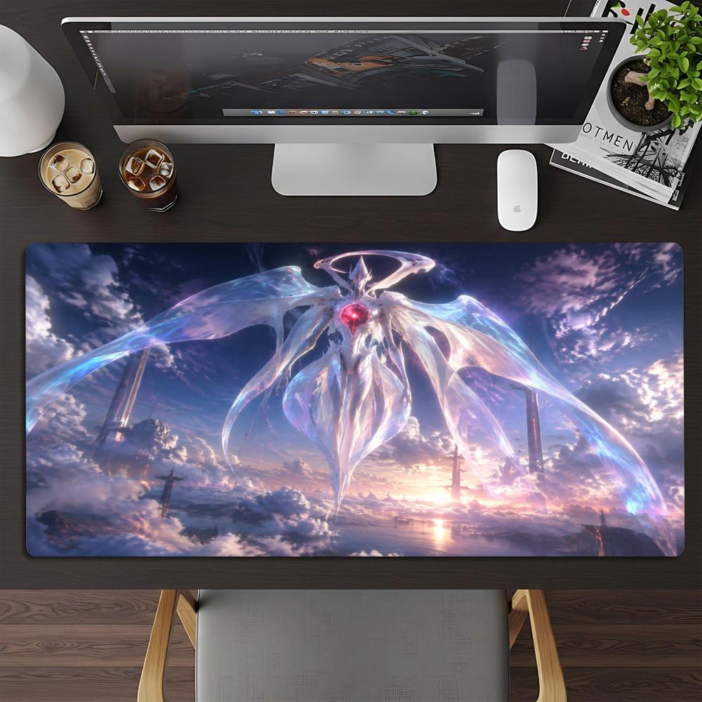 35x60 Crystal Wing Dragon Angel Card Playmat Mouse Pad Stitched with Magic Zones Game Mats for MTG/TCG Battle Mat