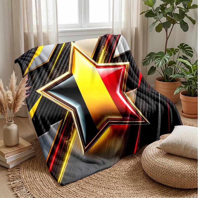 Belgium Football Printed Flannel Blanket Skin Friendly Warm Decorative Throw for Indoor Couch Bed Daily Use
