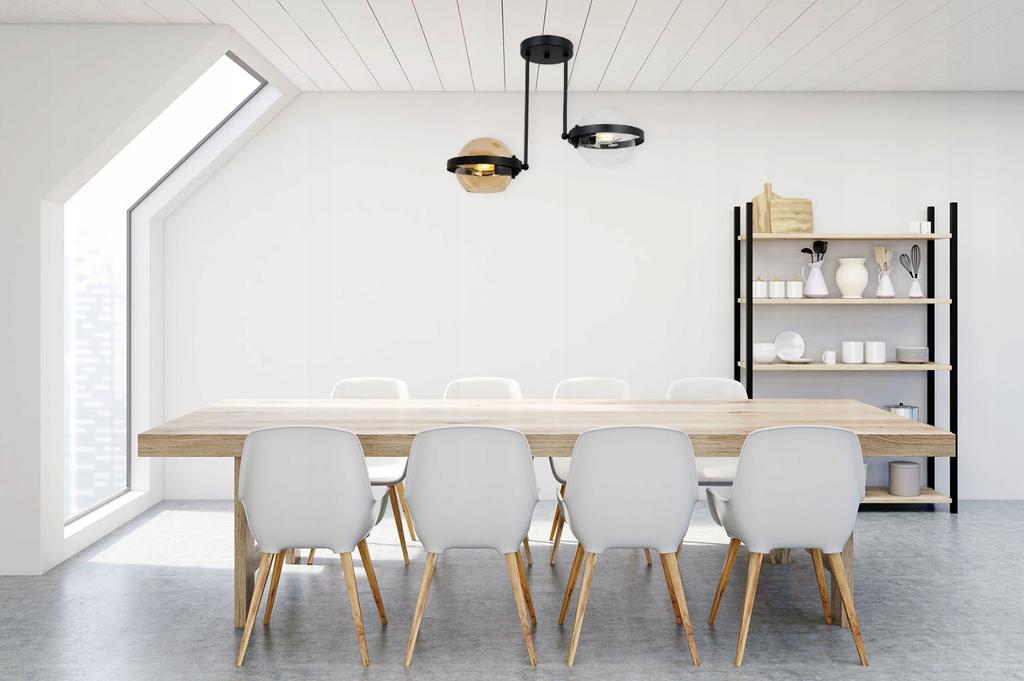 MODERN GLASS RING HANGING LAMP MIX