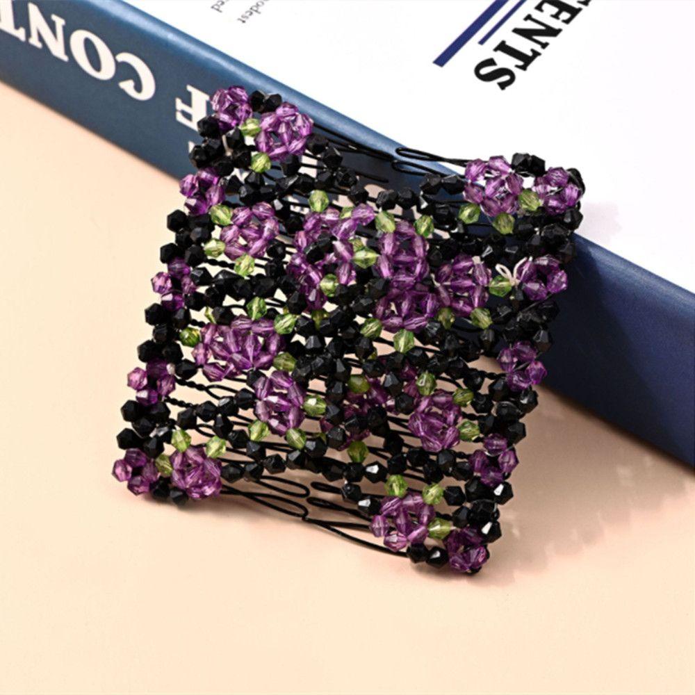 Модные аксессуары для волос Эластичные двойные расчески для волос Гребни для волос Зажимы Эластичные Волшебные Бусины