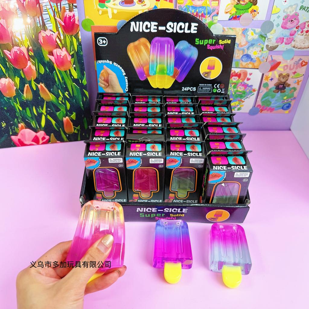 Popsicle Pinch Music Box Simulation Food Play Tpr Color Popsicle Ice Cream Decompression Toy Is Easy To Pinch