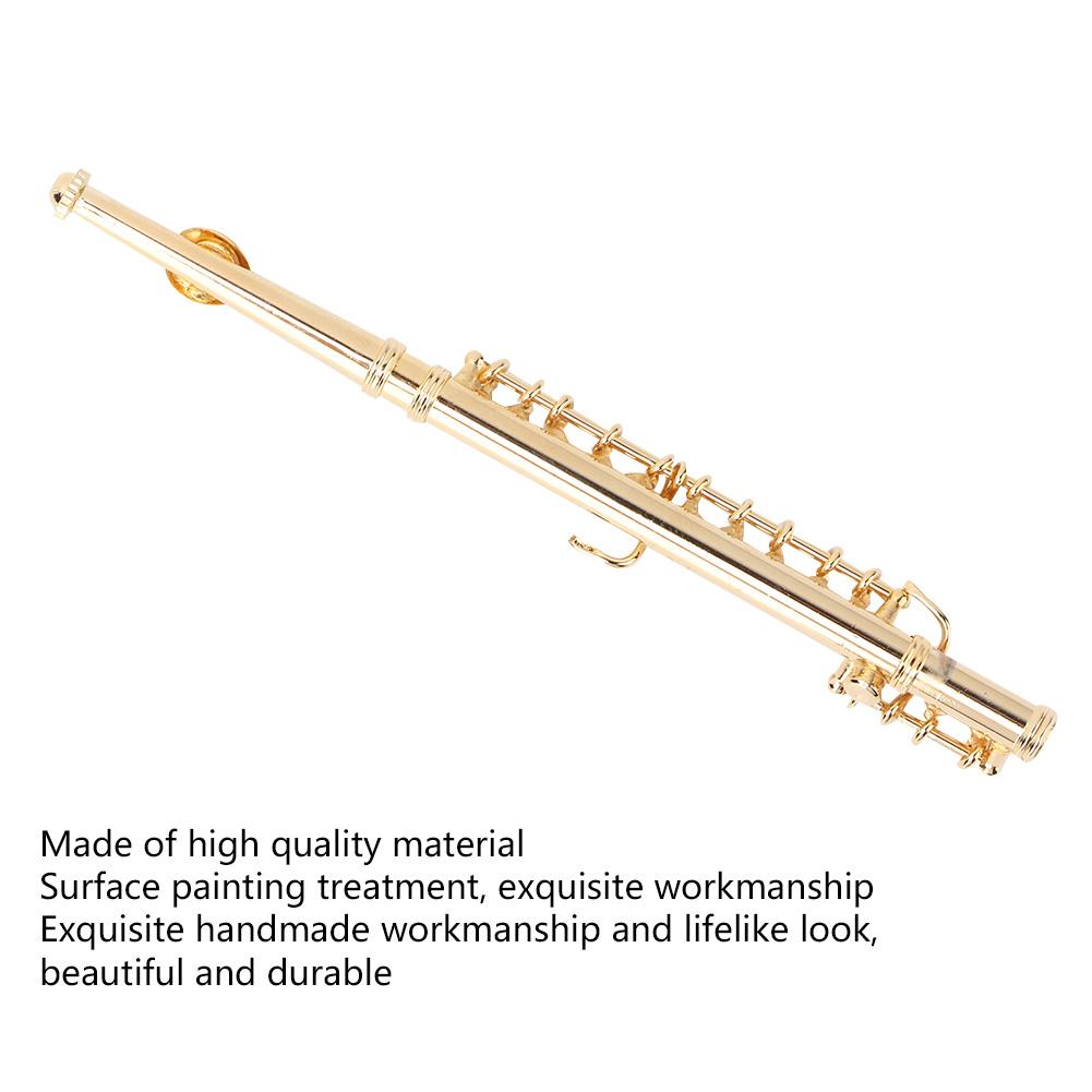 11CM Mini Gold Flute Model Musical Instrument Model Musical Gifts Home Decor Ornaments