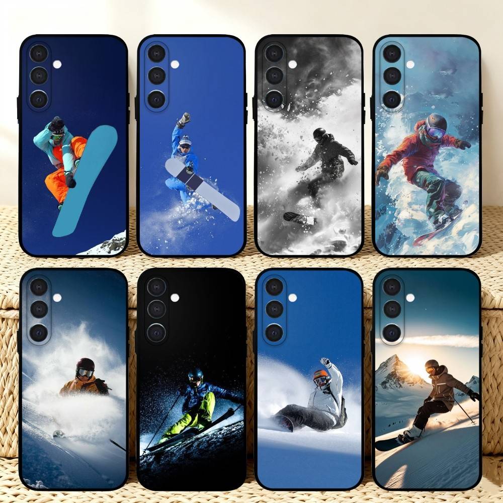 S-Snow Snowboard Ski Phone Case For Samsung A73,72,71,53,52,51,22,91,80, Soft Black Cover