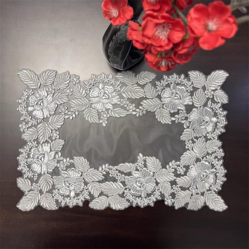 НОВАЯ сетчатая вышитая роза салфетка для стола салфетка для свадебной рождественской вечеринки кухонная салфетка для украшения стола и аксессуаров