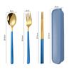 Three-Piece Japanese Stainless Steel Cutlery Set: Spoon, Fork, Chopsticks