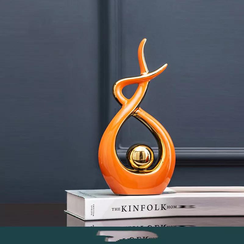 Современная роскошная гостиная, аксессуары для украшения дома, абстрактные керамические статуэтки, украшение для офиса, стол, сувенир, поделки, подарок