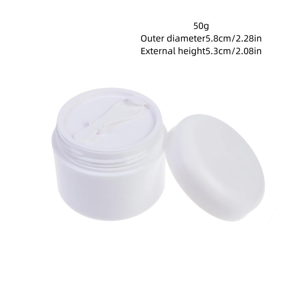 Refillable Empty Cosmetic Jar 50/100/120g Travel Size Face Cream Lotion Pot with Spoon for Vacation Trips