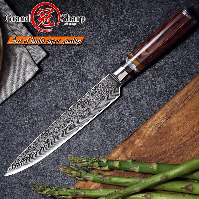Набор из 2 предметов дамасских ножей, кухонные ножи Santoku для нарезки vg10, 67 слоев, японский нож из дамасской стали