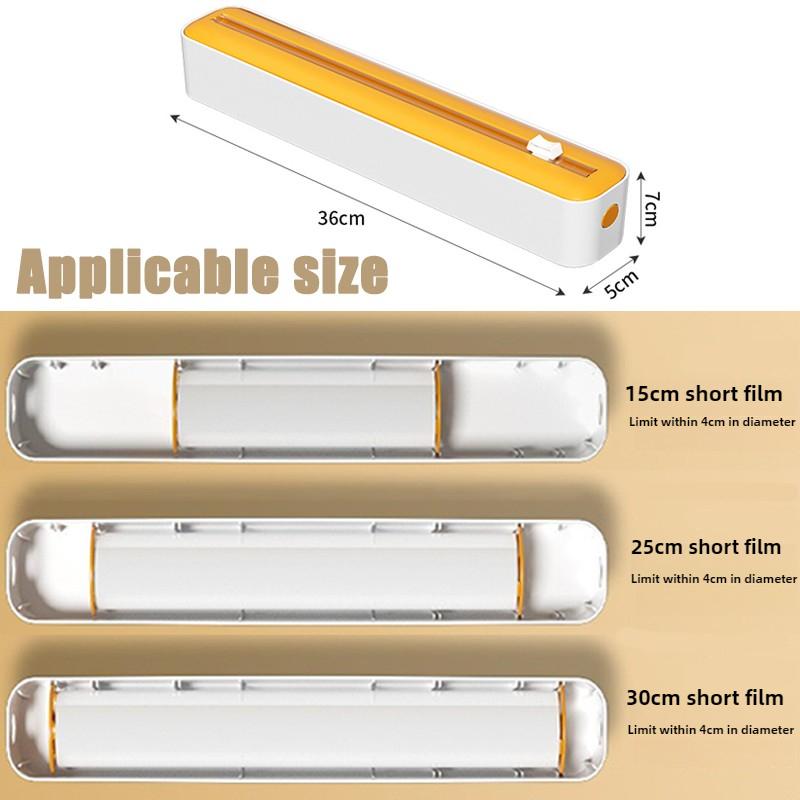 Диспенсер для пищевой пленки 2 в 1, диспенсер для обертывания с резаком, ящик для хранения, резак для алюминиевой фольги, настенная полка, кухонный органайзер