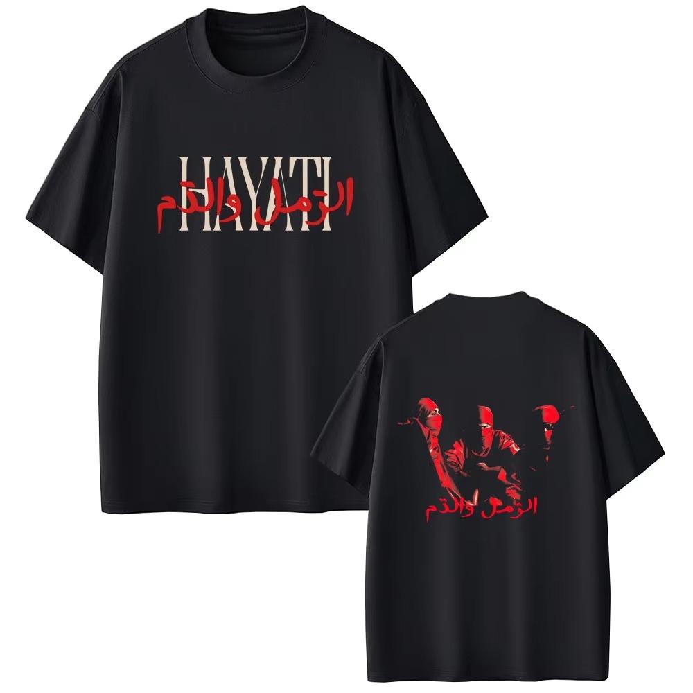Rapper Niro HAYATI Album Graphic T Shirts 2026 Spring summer Male Fashion Streetwear Unisex Casual Soft Cotton Short Sleeve Top
