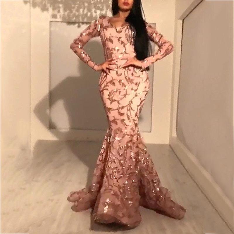 Весна новинка европейская и американская женская одежда сексуальное платье с пайетками лепесток узкое бедра банкетное вечернее платье