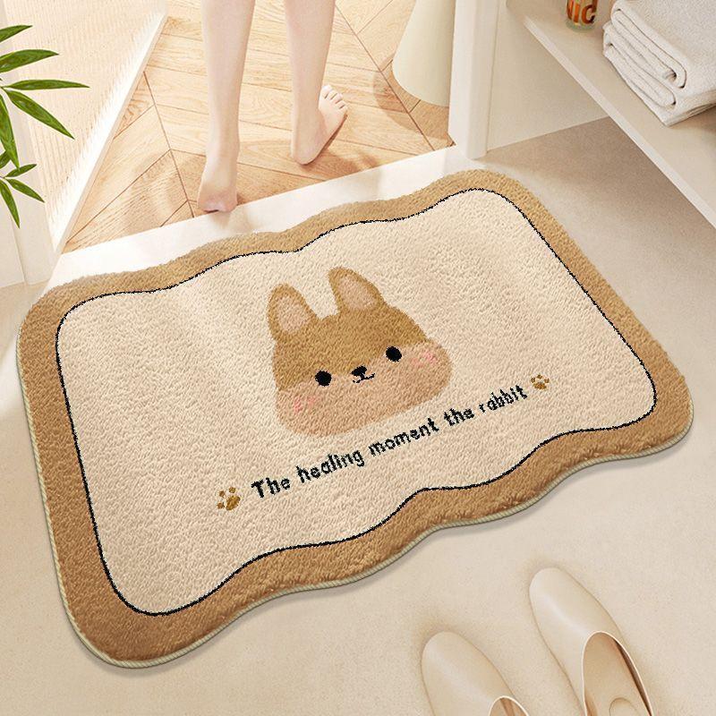 Впитывающий коврик для ванной комнаты Милый коврик для ванной двери Грязный Нескользящий коврик Ковер для туалета Коврик для двери туалета Бытовой