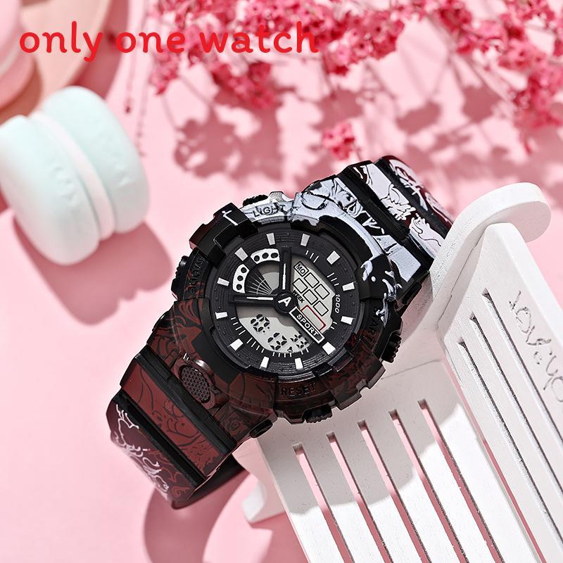 One Piece Childrens Cartoon Digital Wristwatch With Night Light For Kids And Teens
