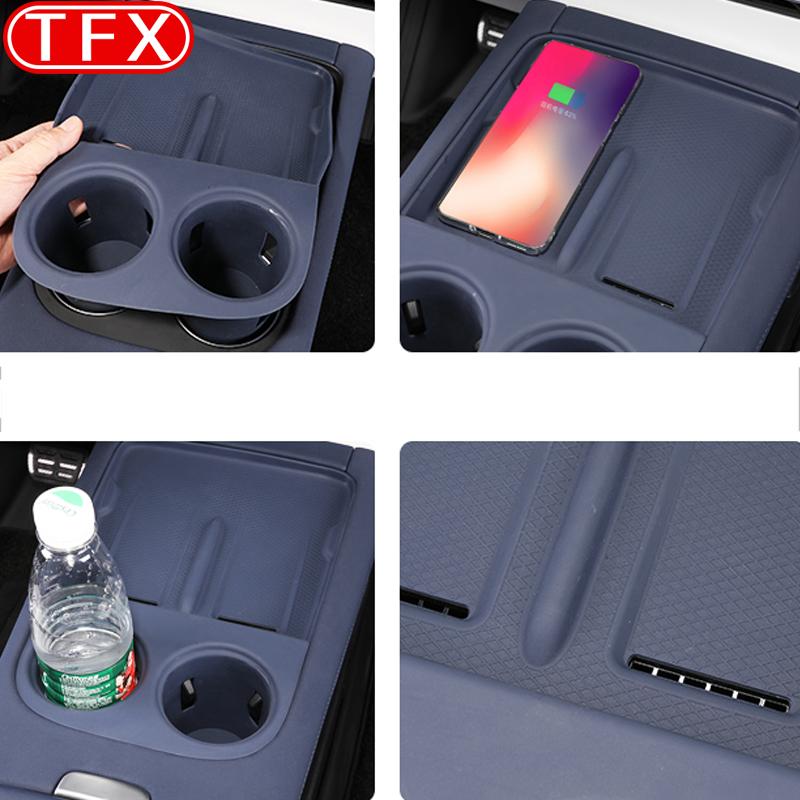 For Xpeng G6 XiaoPeng 2023 2024 Car Styling Wireless Charging Pad Silicone Central Control Water Cup Protection Pad Accessories