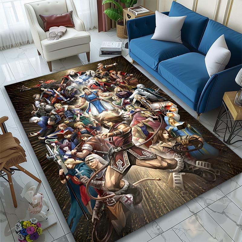 1pc Fantasy Warrior Army Printed Chair Rug for Home Office Use, Living Room Kitchen Game Room Area Carpet