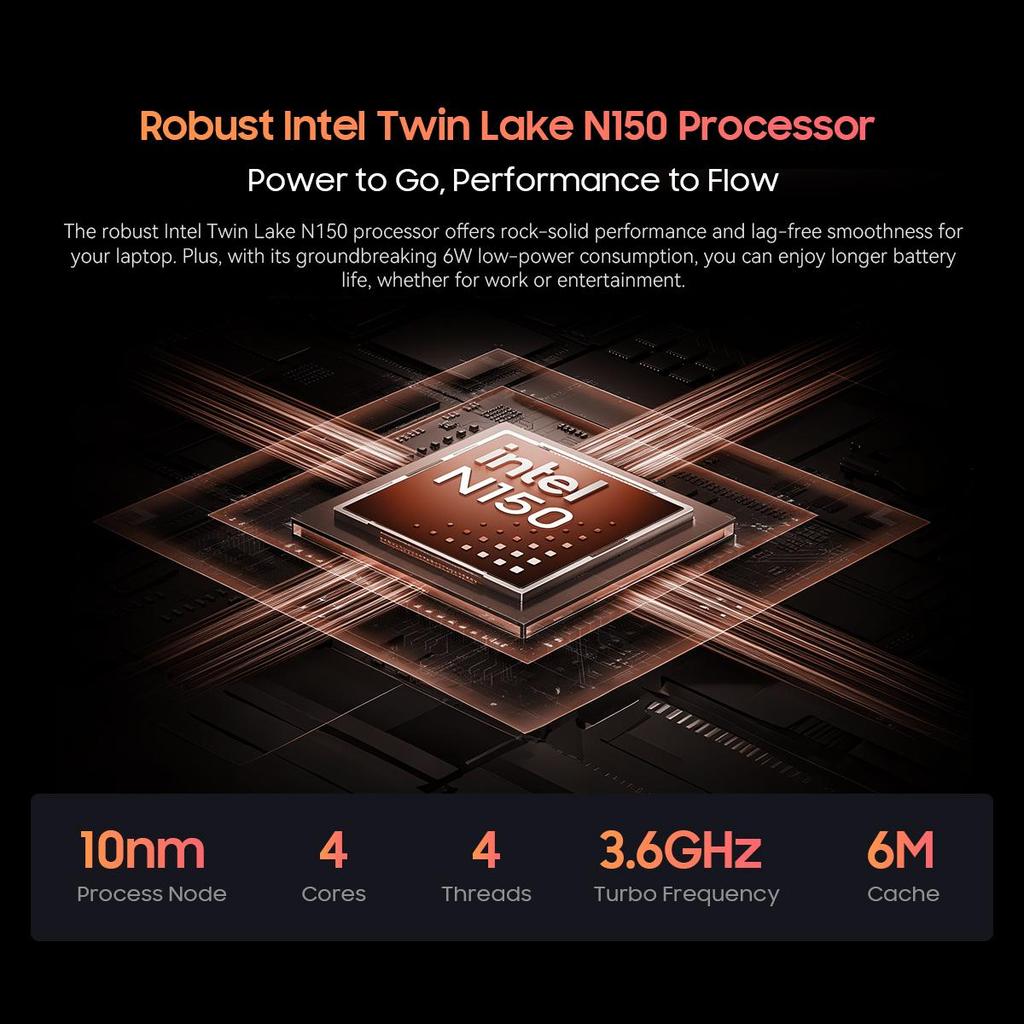 Blackview Ноутбук AceBook 6-го поколения Intel N150 15,6 дюйма 16 ГБ+256/512 ГБ