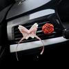 Diffusing Stone Rose Flower Car Fragrance Pendant Pearl Butterfly Air Vent Decoration Car Fragrance Ornament Gift