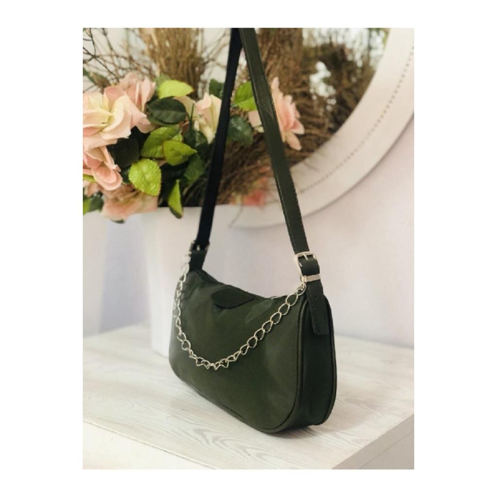 Black Chain Baguette Women's Bag