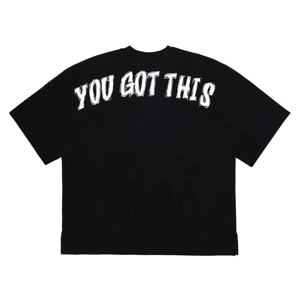 Fashion Gym Summer Sports Fitness Short Sleeve Tshirt Unisex YOU GOT THIS Loose Letter Print Running Training Casual Trendy Tops