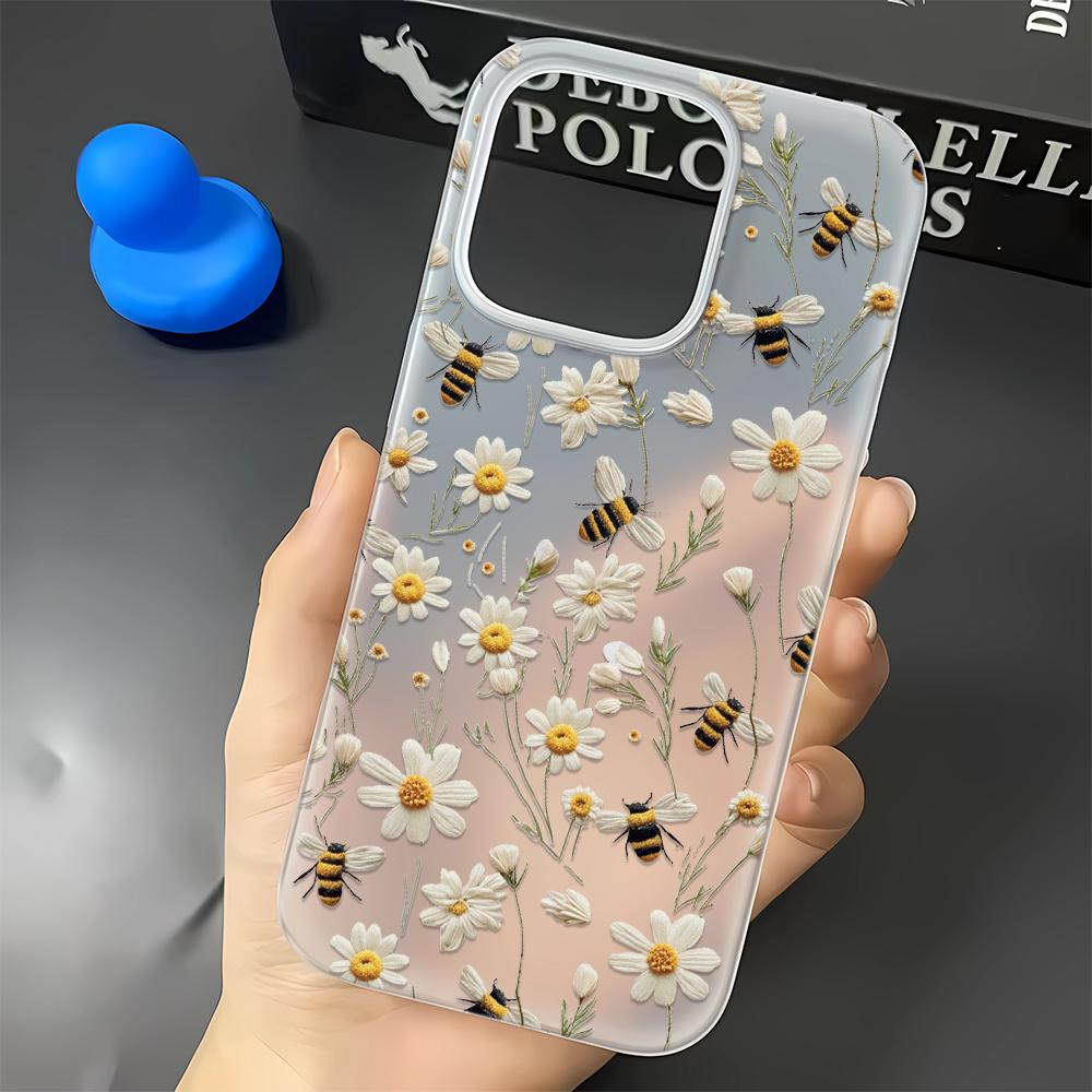 Чехол для телефона 'Пчелы собирают пыльцу' для IPhone 17 16 15 14 Plus 13 12 11 Pro MAX 17 Air 16E Защитная пленка для экрана Чехол Противоударная крышка