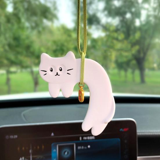 Милый кот, подвесное украшение для автомобиля с шнурком, легко устанавливается, ароматизатор, подвеска для зеркала заднего вида, подвеска для автомобильного зеркала