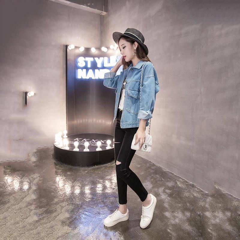 2019 Women Basic Coats Denim Jacket Women Jeans Jacket Women Denim Coat Loose Casual Outwear