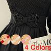 Women Pearl Bow Belt Elegant Wide Elastic Waist Cincher Fashion Accessory Dress Sash Wedding Party Waistband Stylish Adjustable All-Match Solid Color