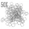 50PCS Tool Connectors Clasps Split Key Ring Stainless Steel KeyChain Loop Hoop