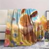 Cute Eevee  Print Flannel Blanket, High quality Comfortable for All Seasons, Home Decor, Warmth and Comfort