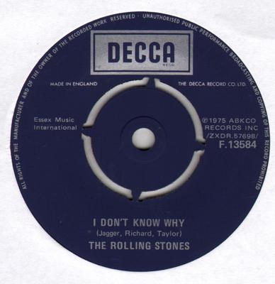 7-дюймовая пластинка ROLLING STONES - I Don't Know Why / Try A Little Har F13584 DECCA 1975 UK Рок Б/У