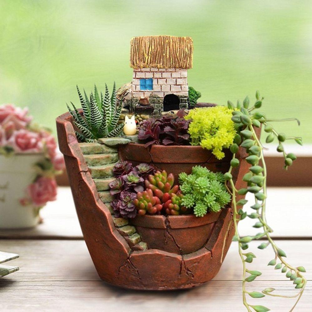 Office 1pc House Flower Pots Green  Plants Planter Bonsai Pot Succulent Flower Basket Sky Garden