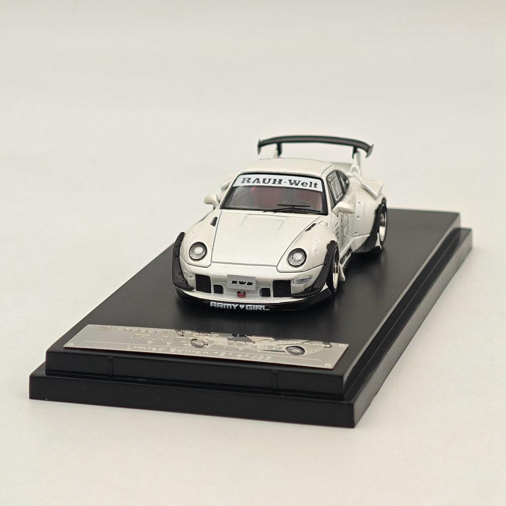SW 1/64 Scale for 993 AGL White Sport Car Diecast Miniature Model Collection Auto Toys Gift