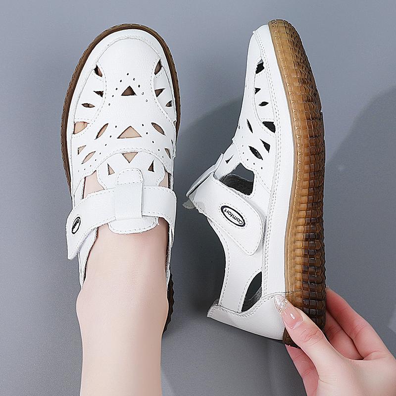 Летние женские римские сандалии Mary Jane Beach Shoes Closed Toe Casual Soft Walking Sandals for Girl Plus Size
