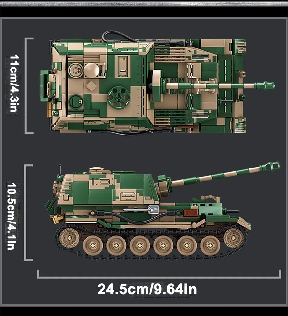 Вторая Мировая Война Военные Армейские Солдаты Вторая Мировая Война Jagdpanzer Tiger/P Истребитель танков Строительные Блоки Кирпичики Детская DIY Игрушка Рождественский Подарок